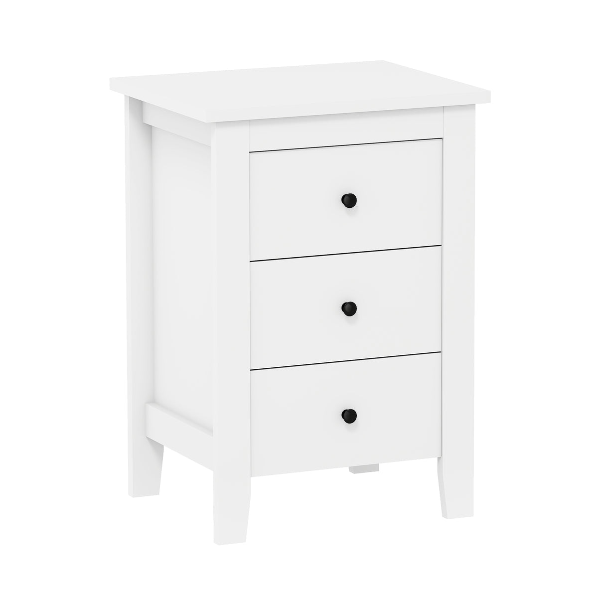 Nightstand End Beside Table Drawers Modern Storage Bedroom Furniture-White-Nightstands-DECOROLALA