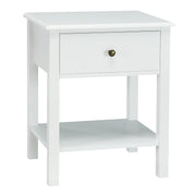 Nightstand End Table with Drawer and Shelf-White-Nightstands-DECOROLALA