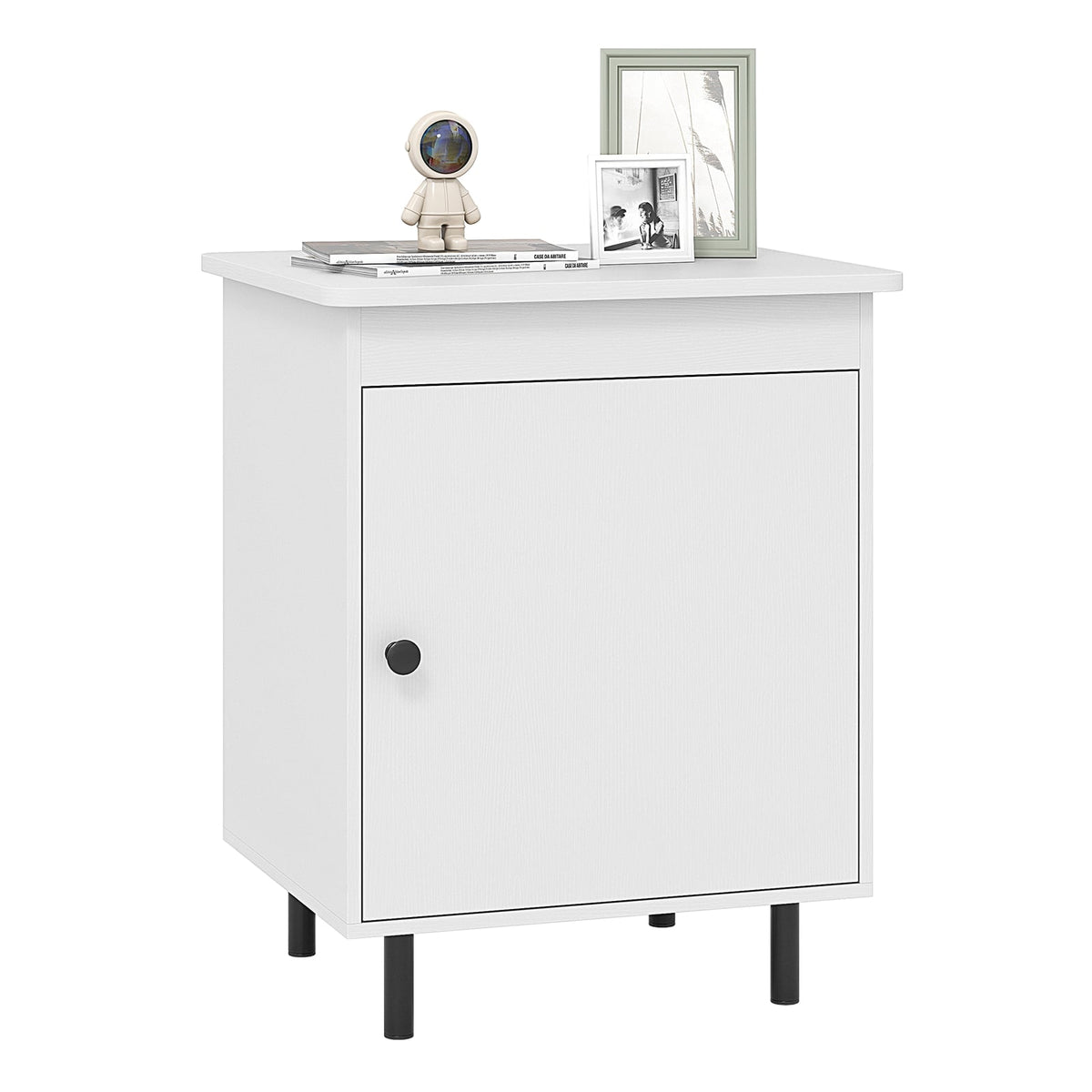 Nightstand Mid Century End Tables with Door-1 Pieces-Nightstands-DECOROLALA