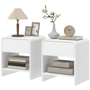 Nightstand Set of 2 - Distressed White Bedside Tables-Home Furnishings > Bedroom Furniture > Bedside Tables-DECOROLALA