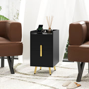 Nightstand Side Tables with 2 Drawers and 2 USB Ports-Black-Nightstands-DECOROLALA