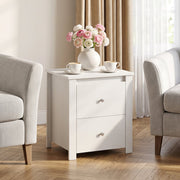 Nightstand with 2 Drawers & Storage for Bedroom Living Room Small Spaces-White-Nightstands-DECOROLALA