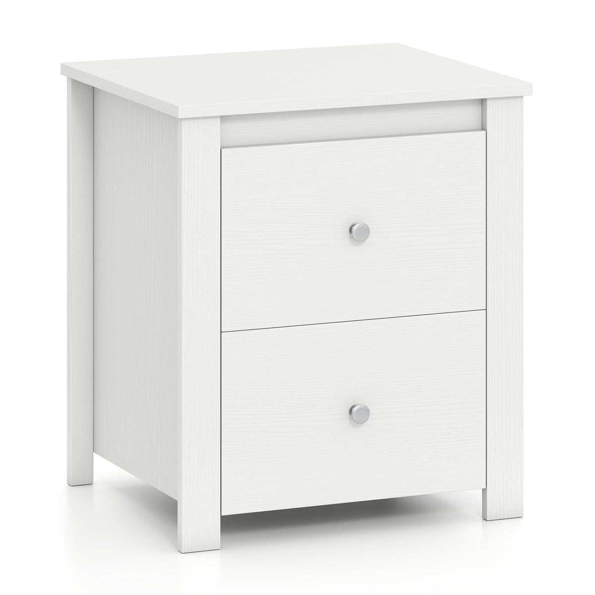 Nightstand with 2 Drawers & Storage for Bedroom Living Room Small Spaces-White-Nightstands-DECOROLALA
