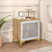 Nightstand with 2 Pull-out Drawers for Living Room Bedroom-Nightstands-DECOROLALA