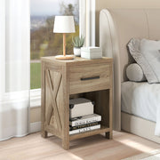 Nightstand with Drawer and Shelf-Natural-Nightstands-DECOROLALA