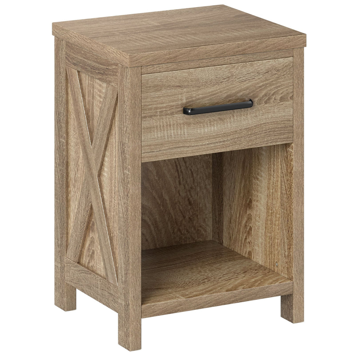 Nightstand with Drawer and Shelf-Natural-Nightstands-DECOROLALA