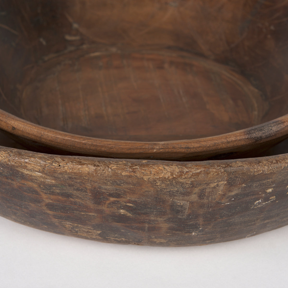 Nikita Set of 2 Large Medium Reclaimed Wood Bowls-Bowls-DECOROLALA