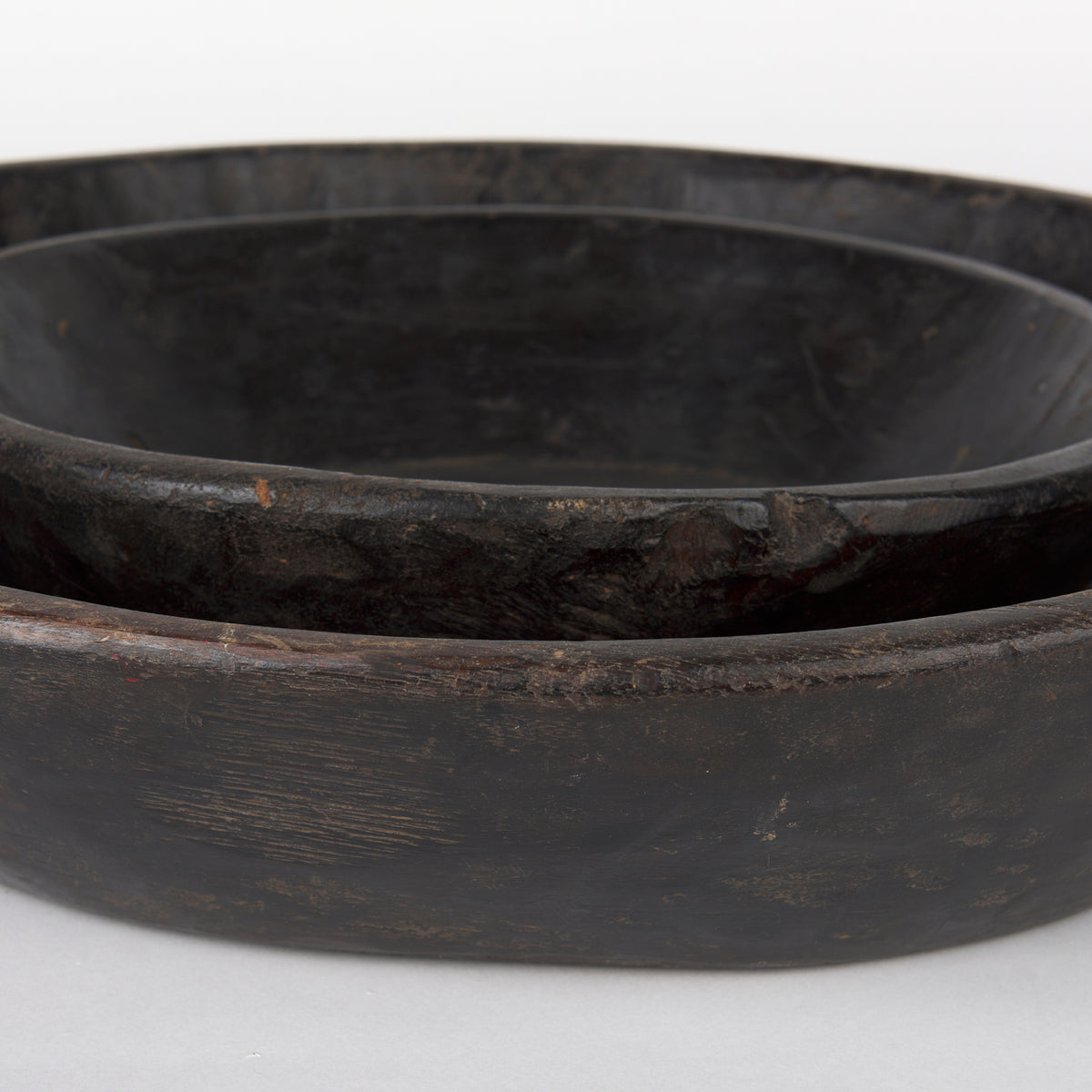 Nikita Set of 2 Large Medium Reclaimed Wood Bowls-Bowls-DECOROLALA