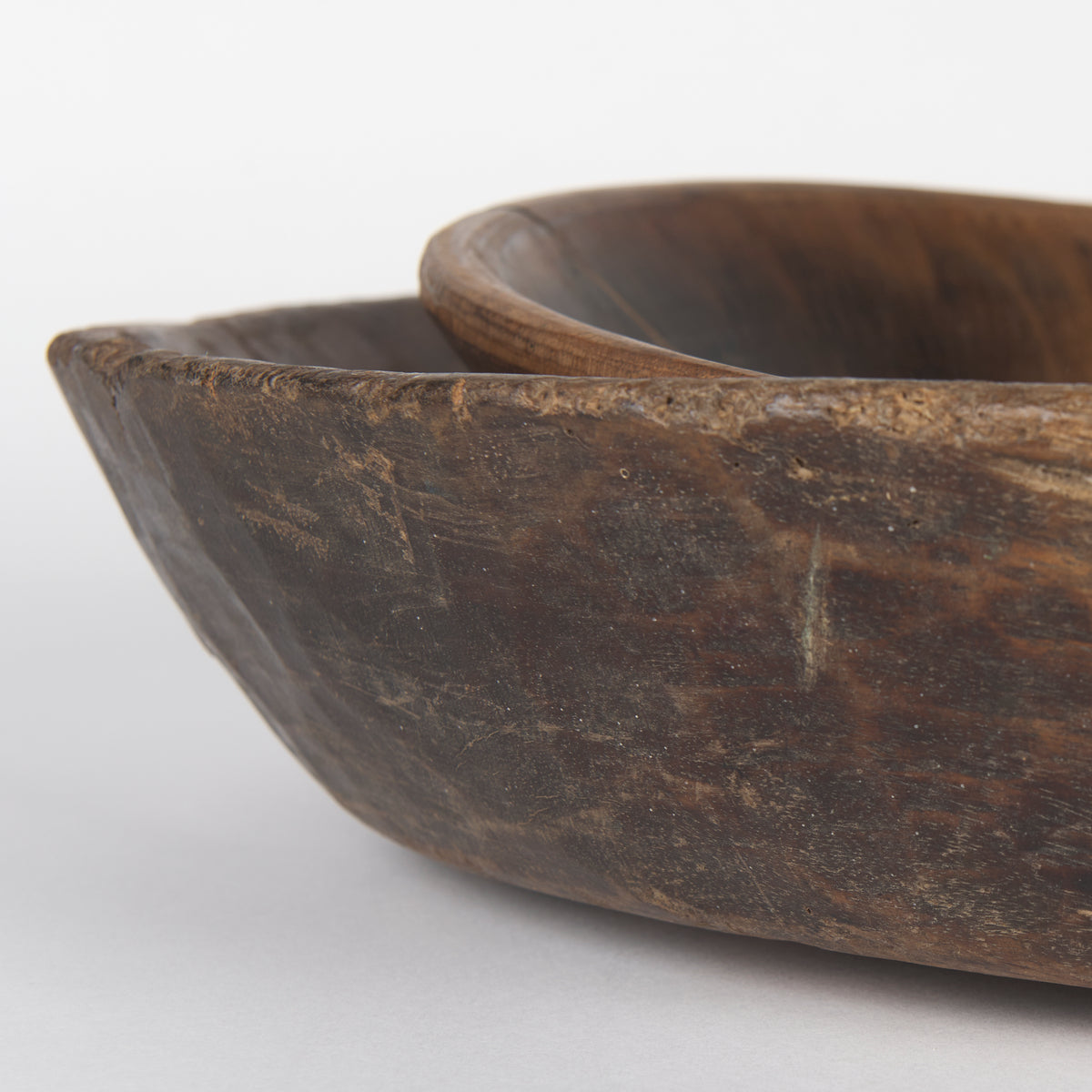 Nikita Set of 2 Large Medium Reclaimed Wood Bowls-Bowls-DECOROLALA