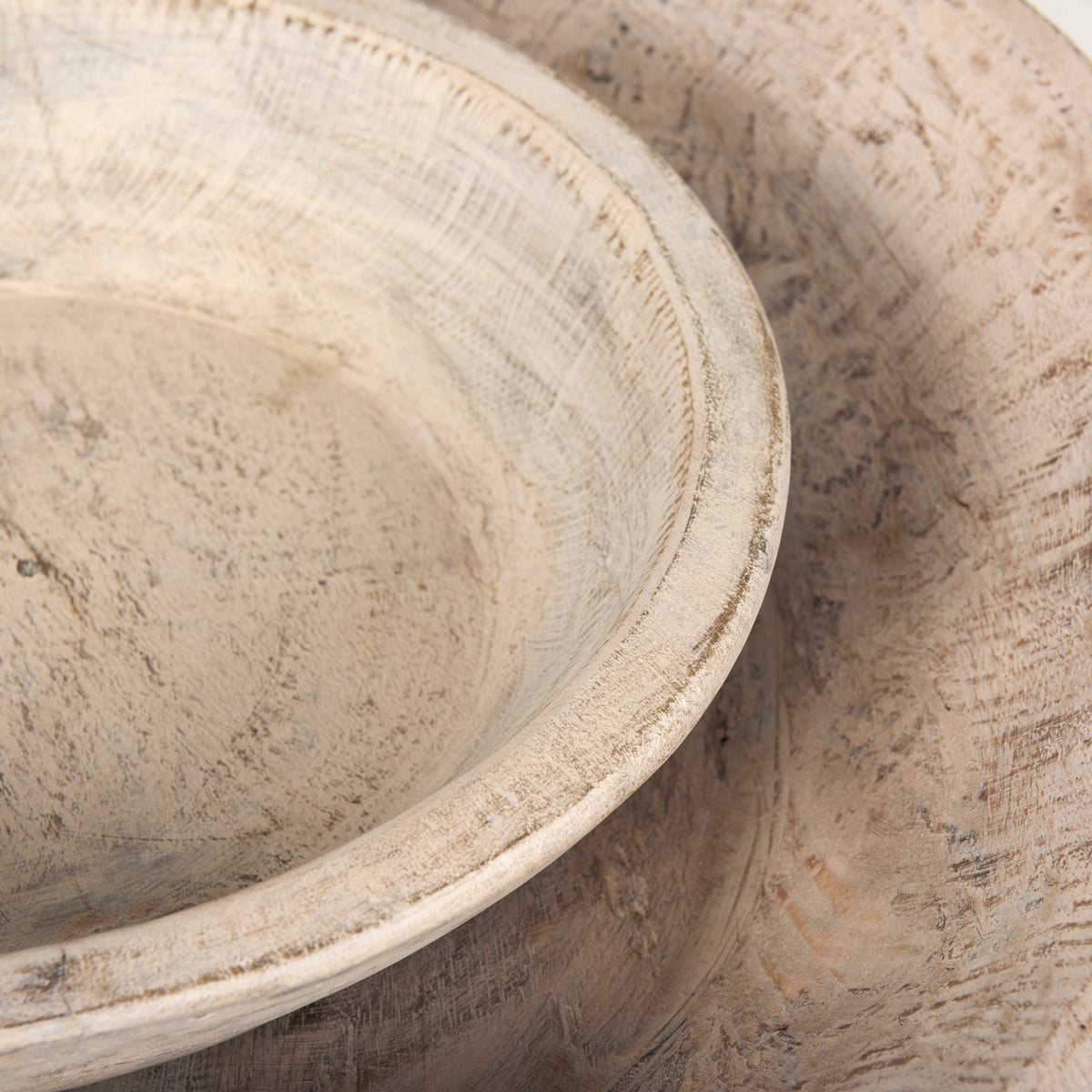 Nikita Set of 2 Large Medium Reclaimed Wood Bowls-Bowls-DECOROLALA