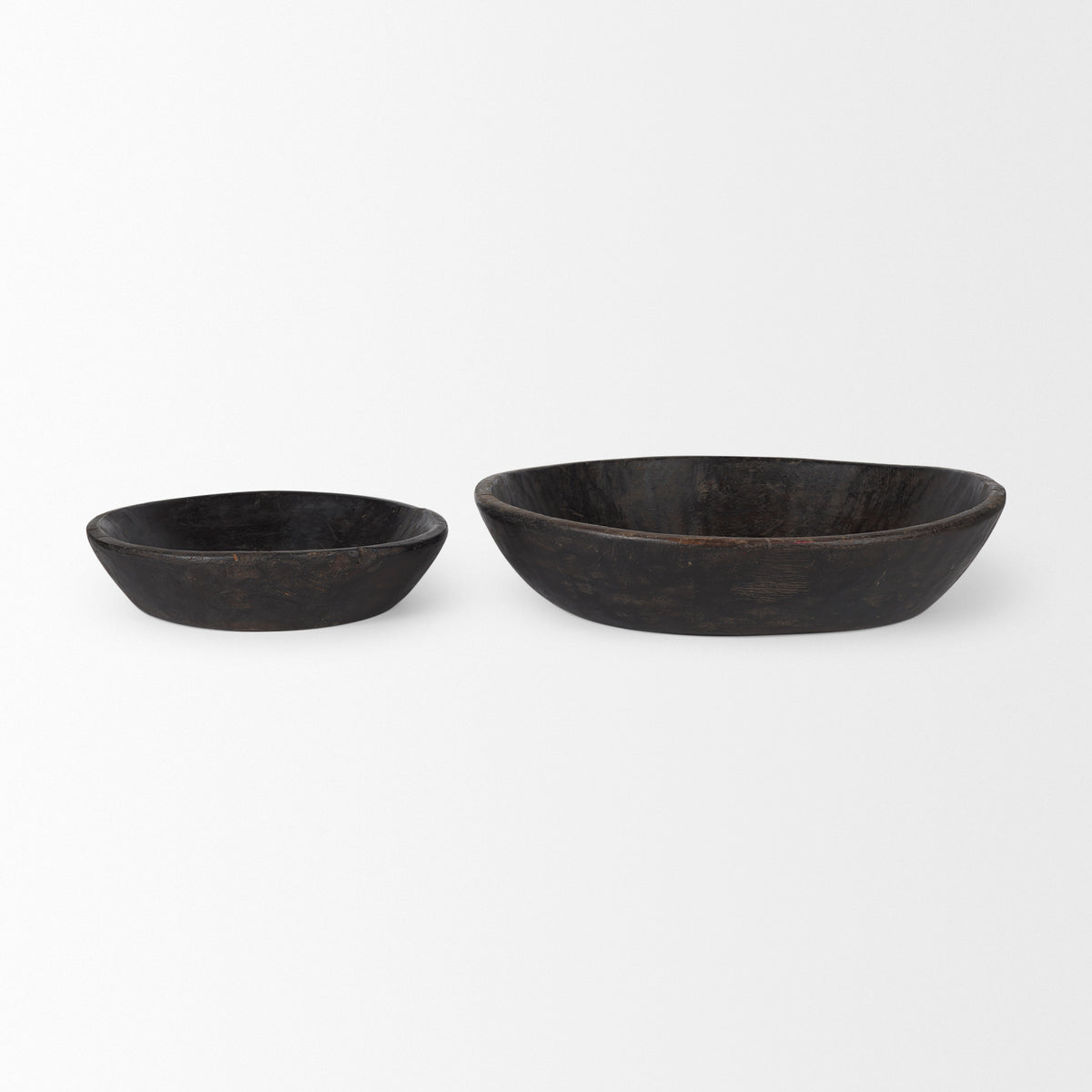 Nikita Set of 2 Large Medium Reclaimed Wood Bowls-Bowls-DECOROLALA