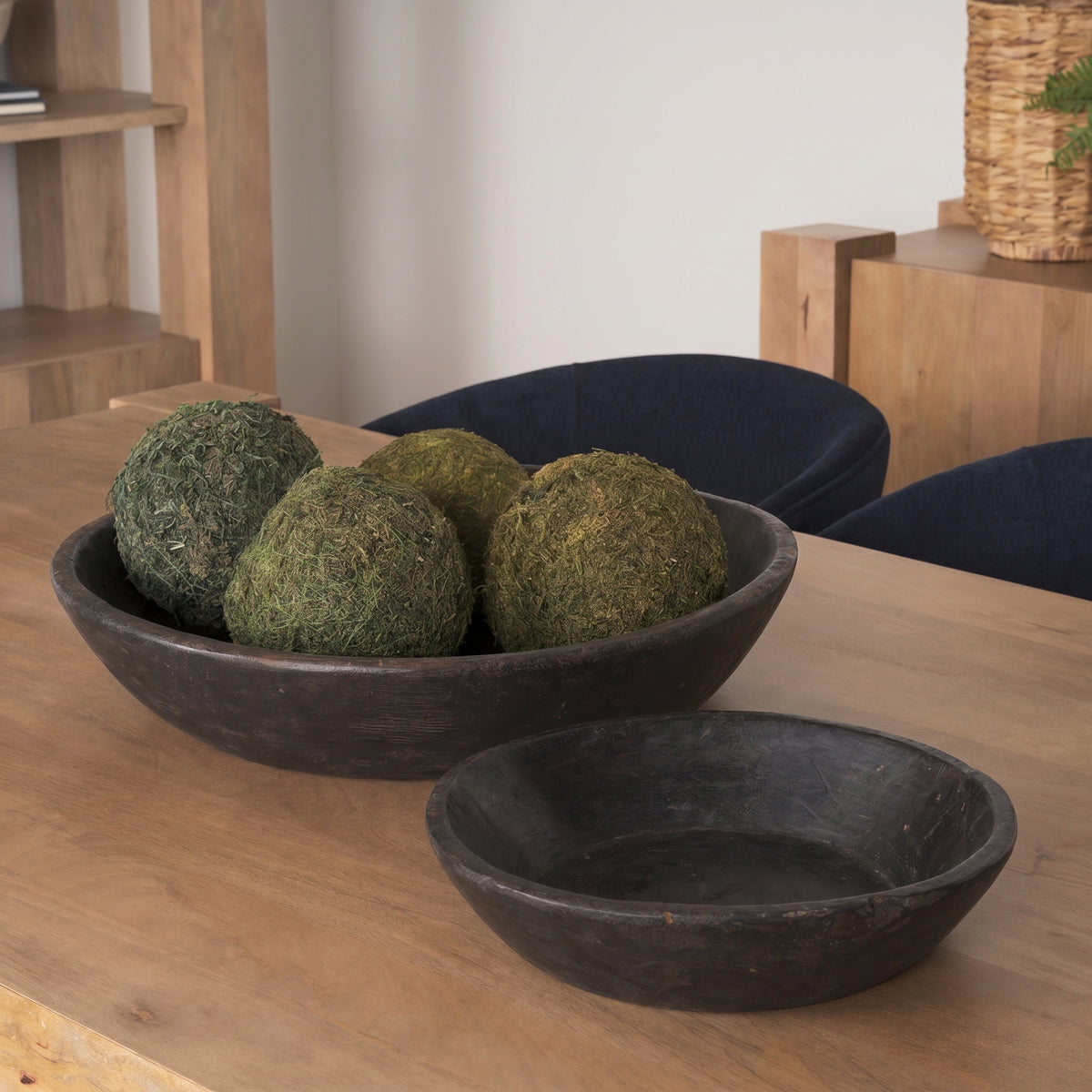 Nikita Set of 2 Reclaimed Wood Bowls-Decorative Bowls-DECOROLALA