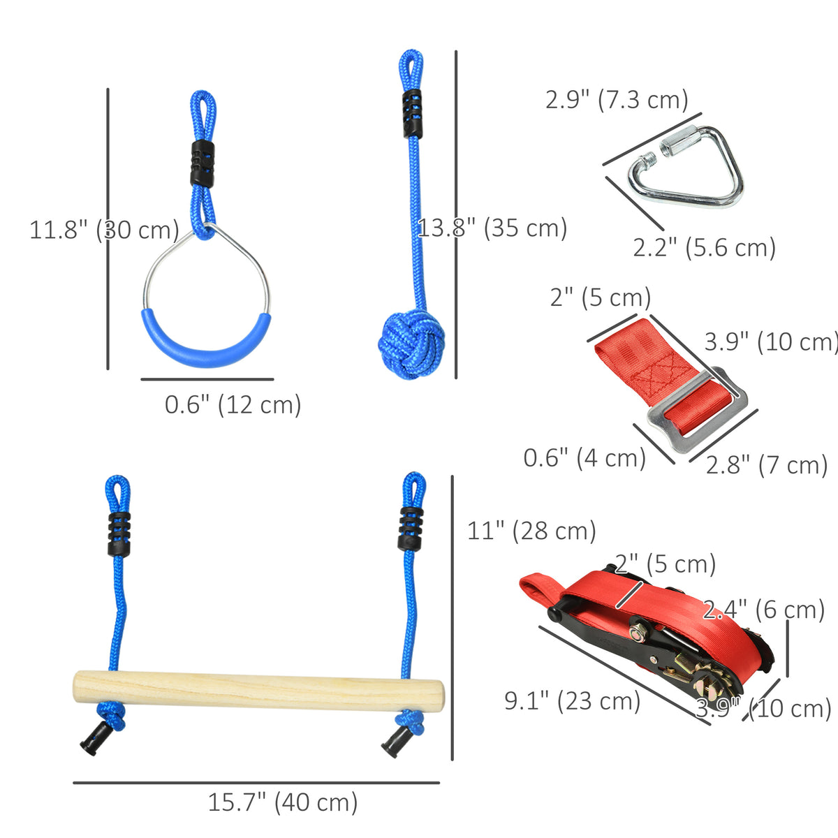 Ninja Slackline Set, 30-Piece, 10m Rope with Obstacles, Climbing Frame, Playset Equipment for Children Aged 3-6-Toys & Games > Kids Outdoor Play > Gym Sets & Swings-DECOROLALA
