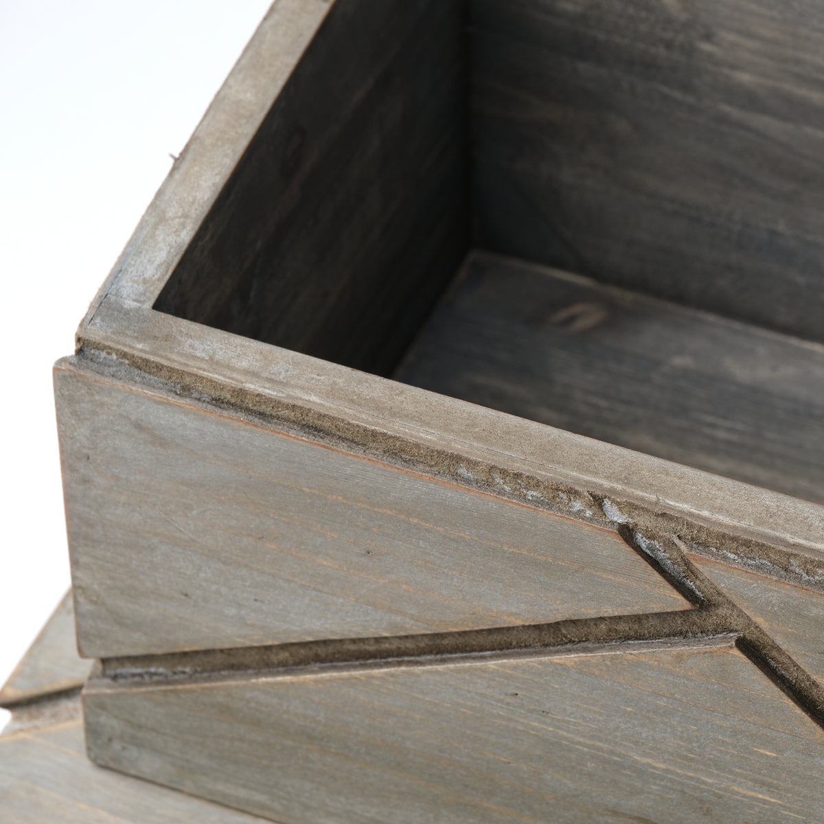 Niobe (Set of 2) 16L x 11W Gray Wooden Nesting Boxes-Boxes-DECOROLALA