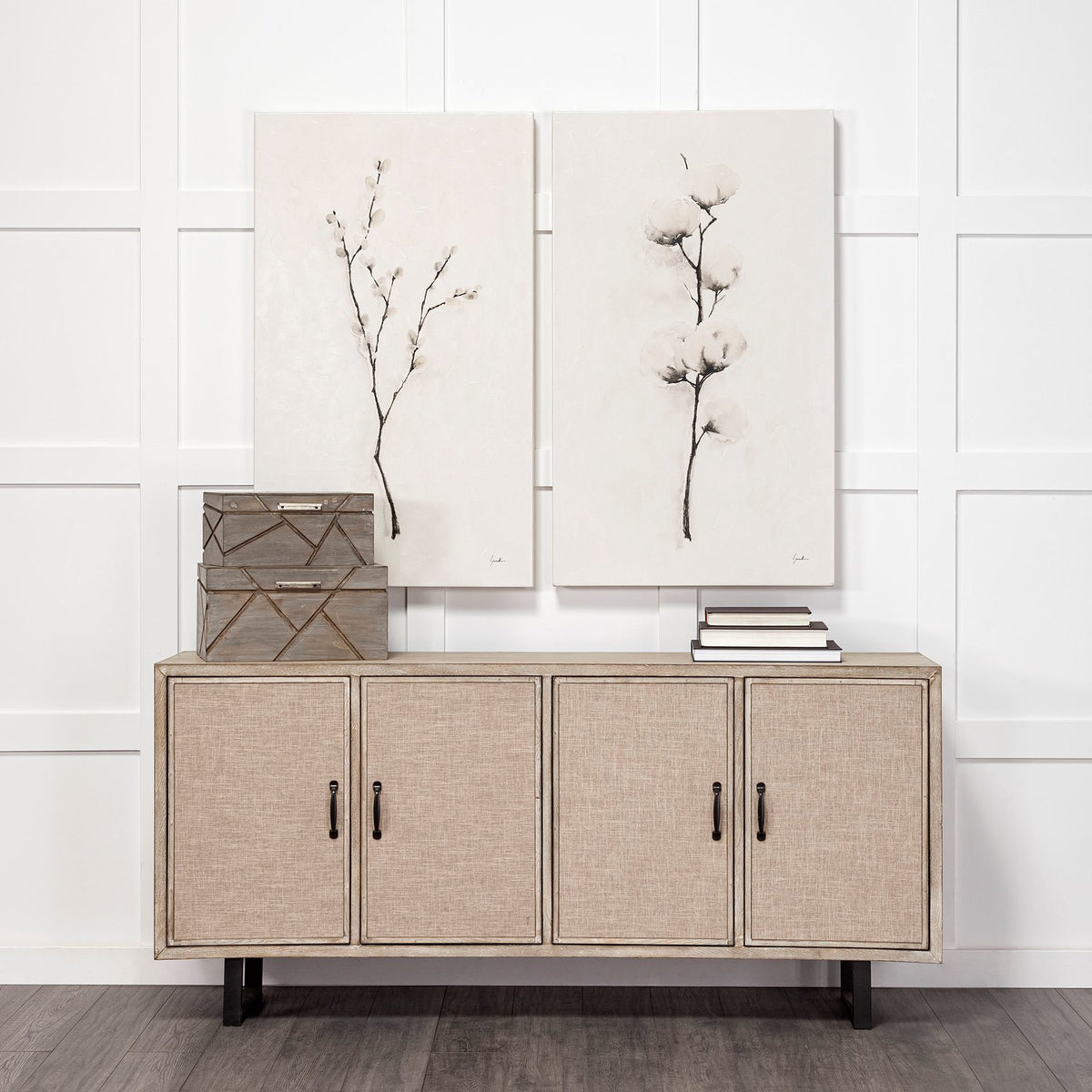 Niobe (Set of 2) 16L x 11W Gray Wooden Nesting Boxes-Boxes-DECOROLALA