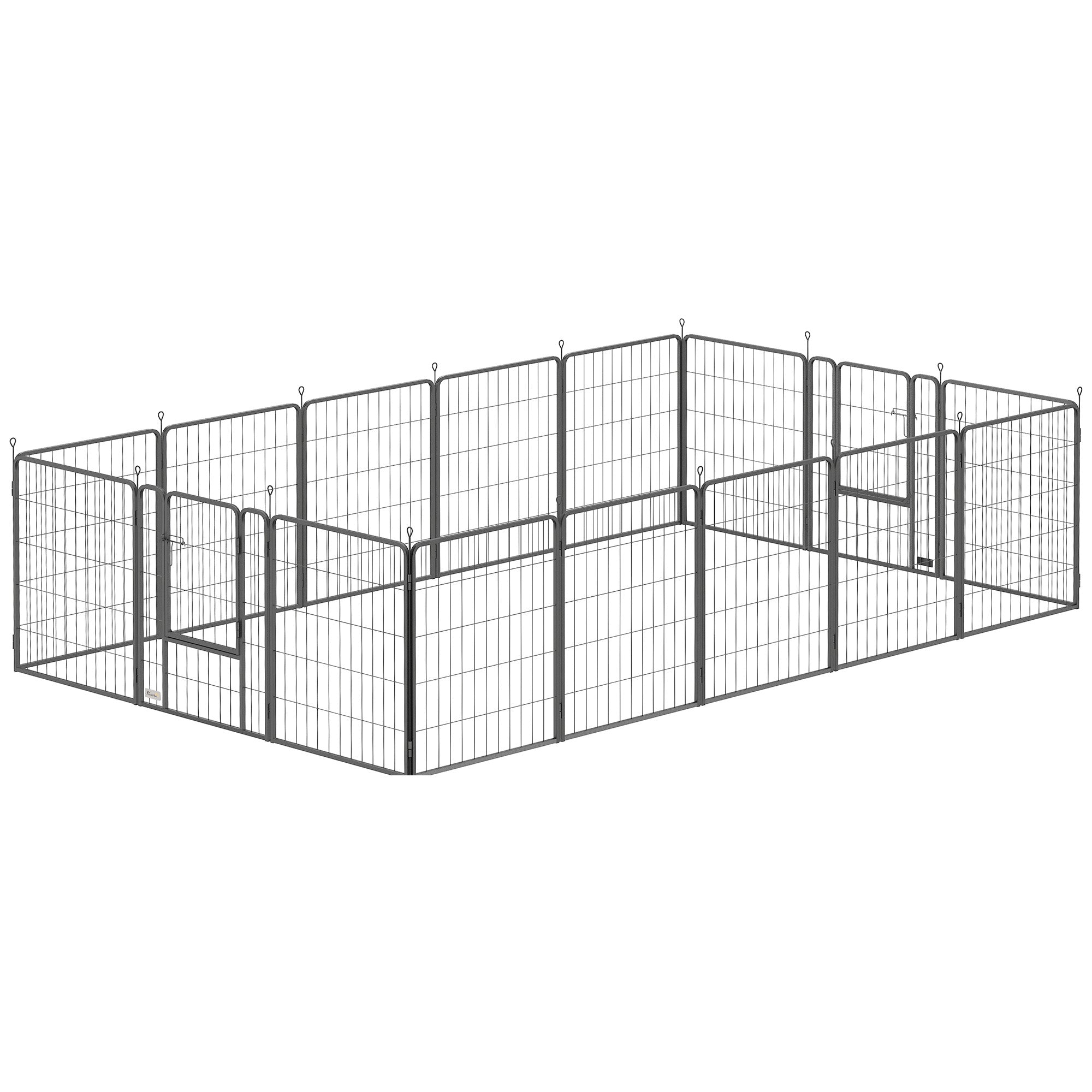 16 Panels Dog Playpen with Strap, Portable & DIY, for Medium Dogs, for Yard, RV, Camping, Garden, 31.5" H