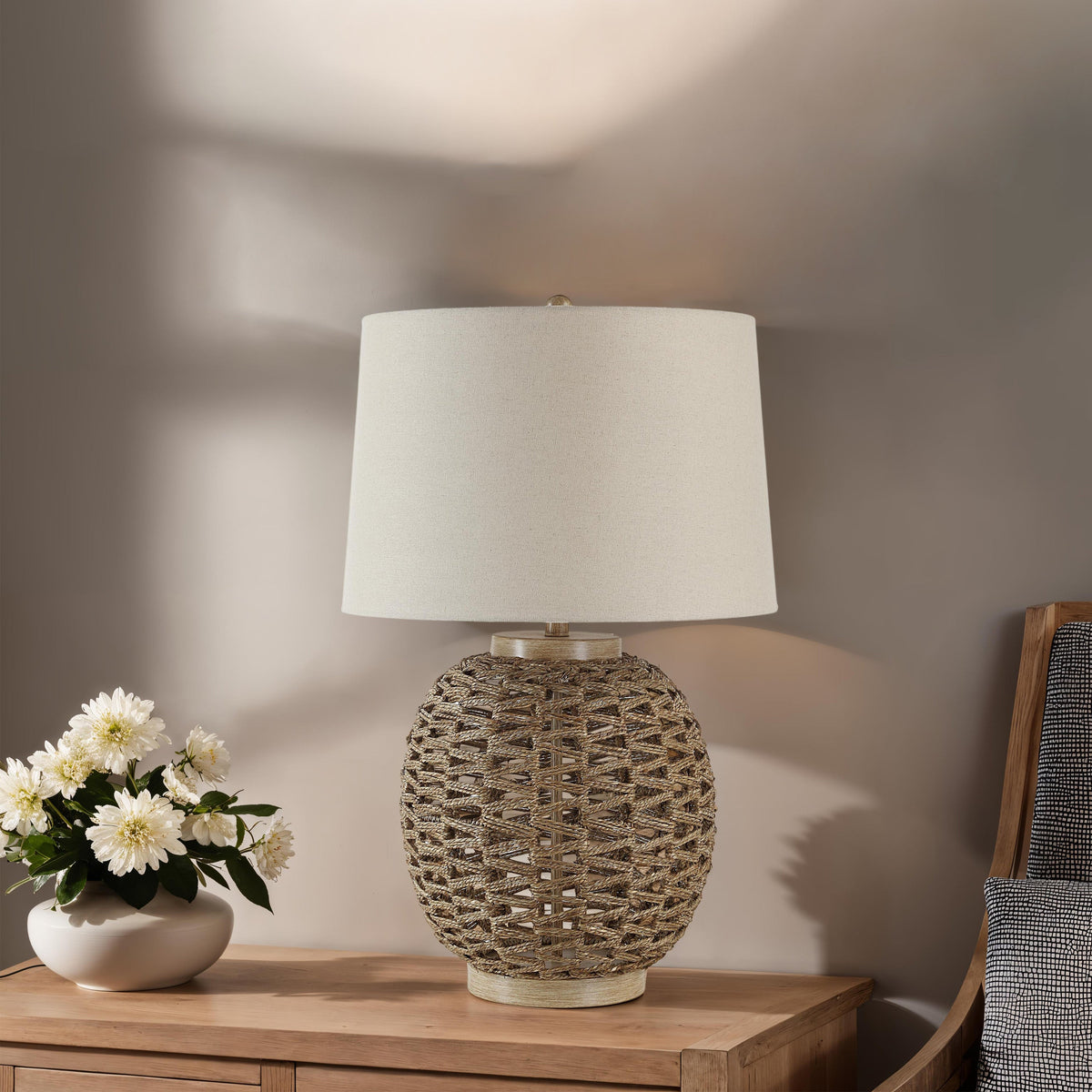 Noa 29" Height Table Lamp, Brown-Table Lamps-DECOROLALA
