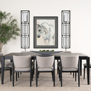 Noah 12.2x55 Black Metal w/White Fabric Shade Rectangular Wall Sconce-Wall Sconces-DECOROLALA