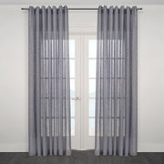 Nobile Striped Jacquard Navy Sheer Grommet Curtain 108"x 95"-Curtains-DECOROLALA
