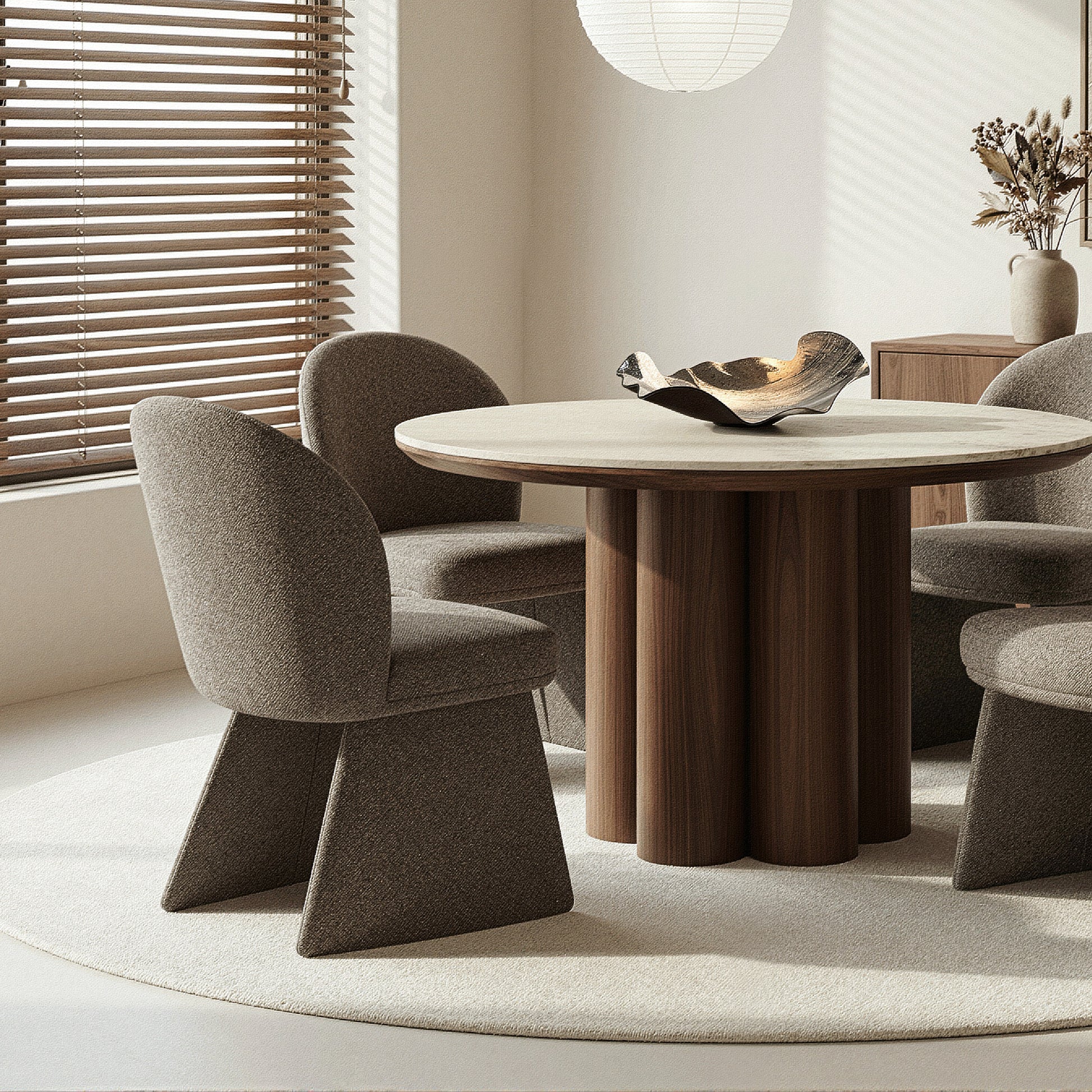 Noelle Modern Upholstered Dining Chair - Brown-DECOROLALA