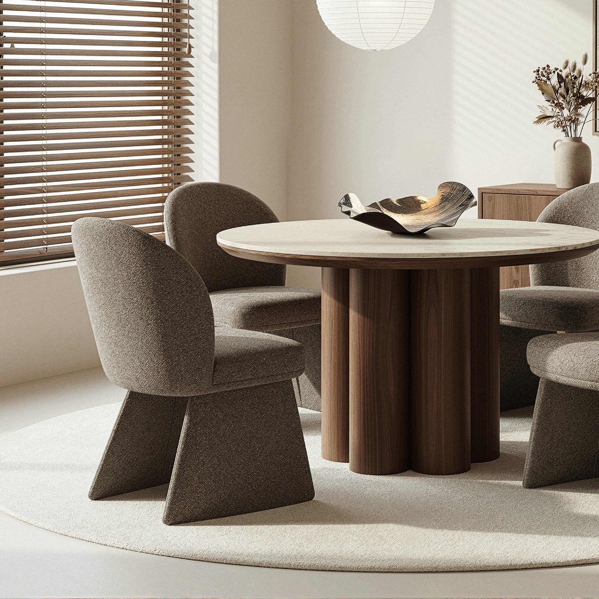 Noelle Modern Upholstered Dining Chair - Brown-DECOROLALA