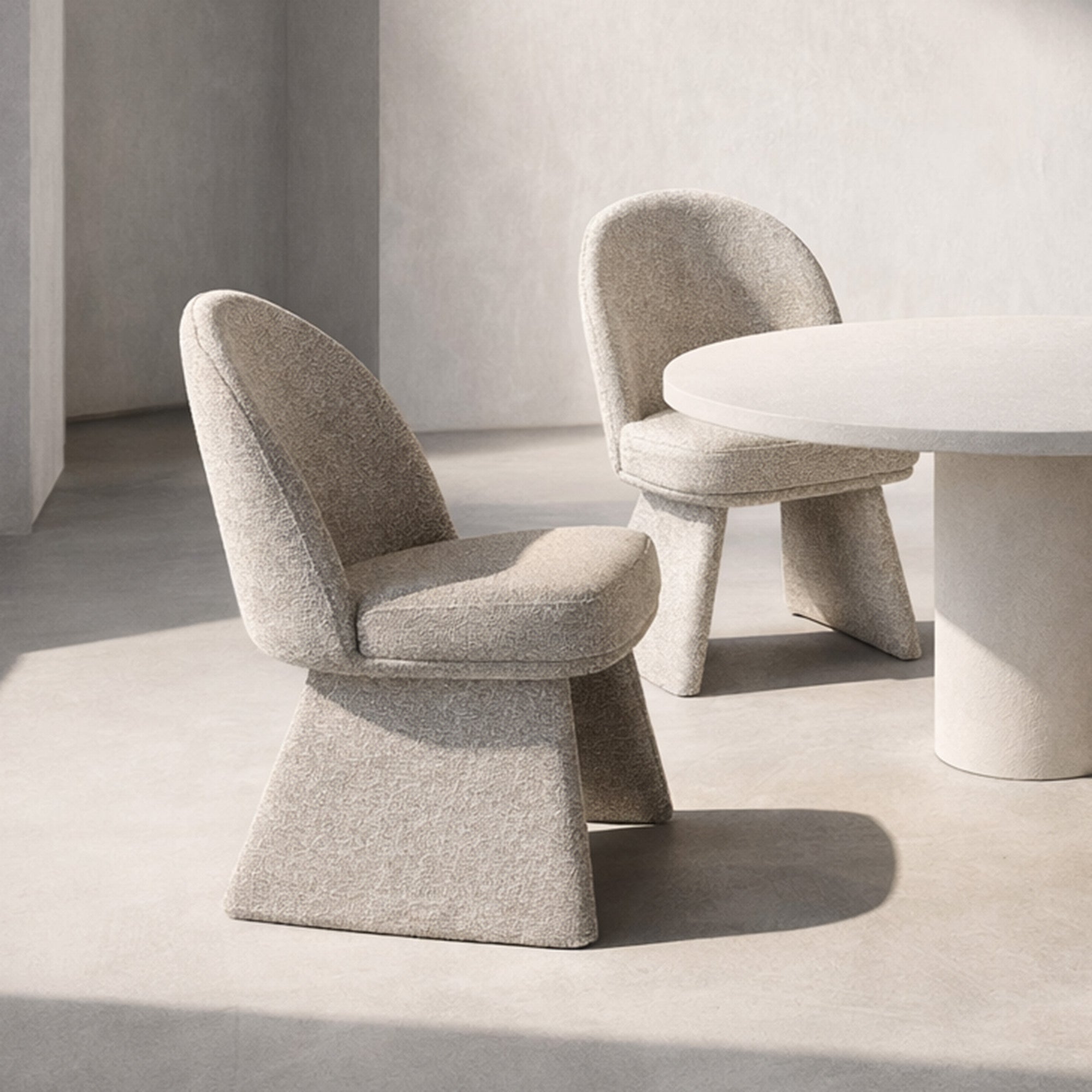 Noelle Upholstered Dining Chair - Beige Modern Fabric-DECOROLALA