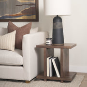 Nohr Medium Brown Wood Accent Table-End and Side Tables-DECOROLALA