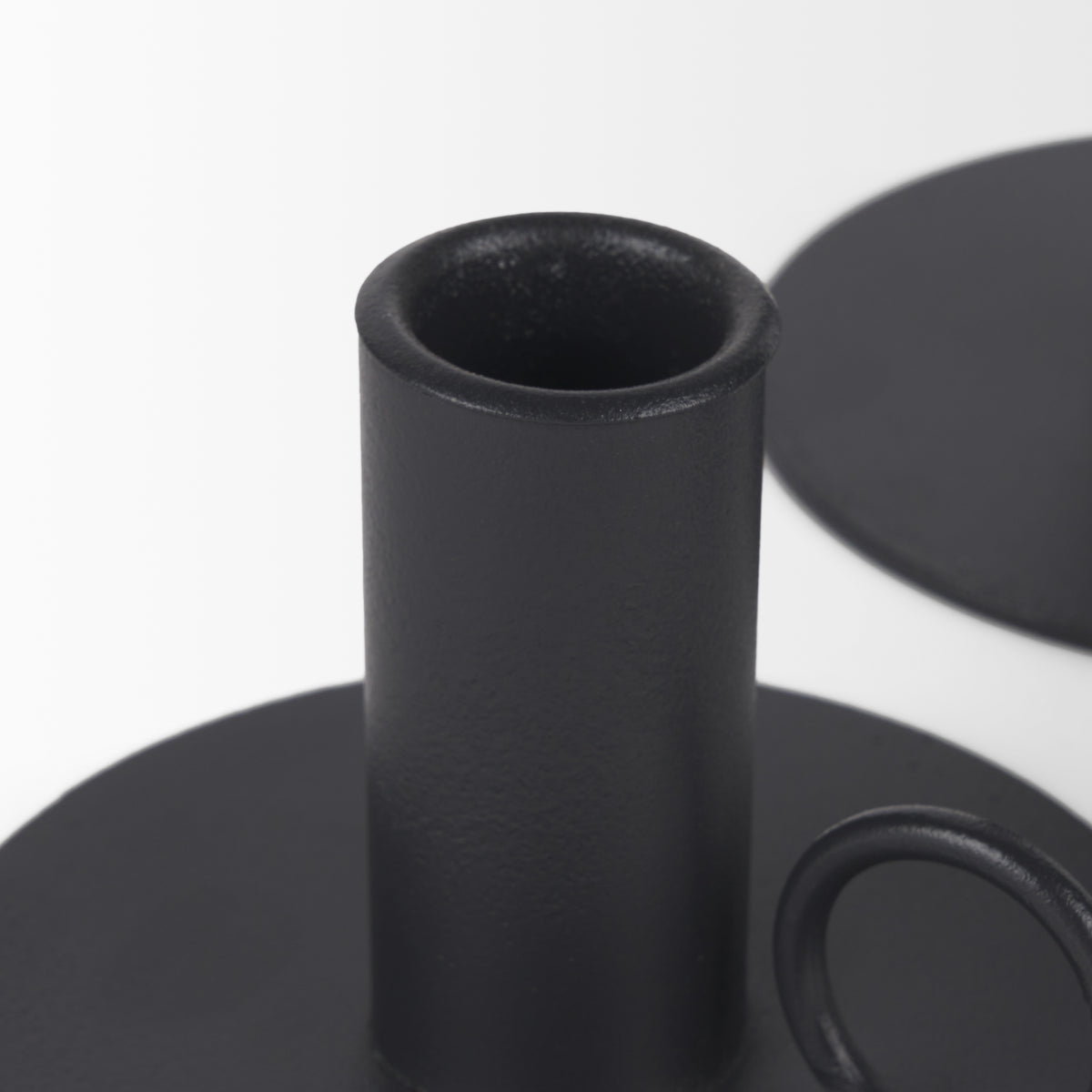 Noir Matte Black Metal Candle Holders (Set of 3)-Table Candle Holders-DECOROLALA