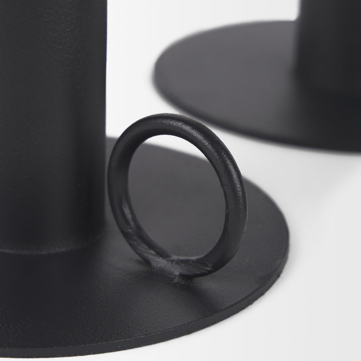 Noir Matte Black Metal Candle Holders (Set of 3)-Table Candle Holders-DECOROLALA