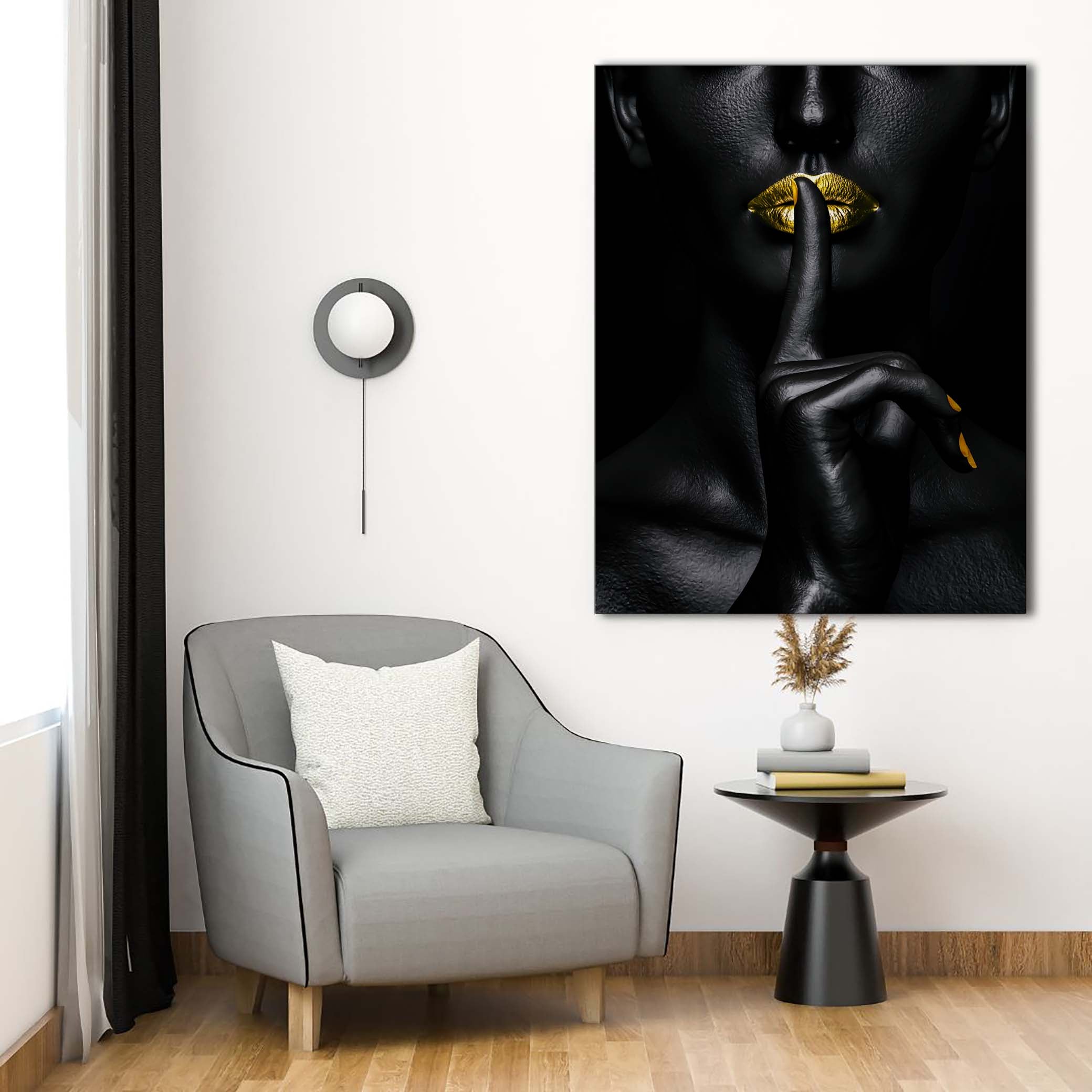 Noir Or-Abstract Gold and Black Wall art- Fine Art-Gold varnish-Wall Art-DECOROLALA