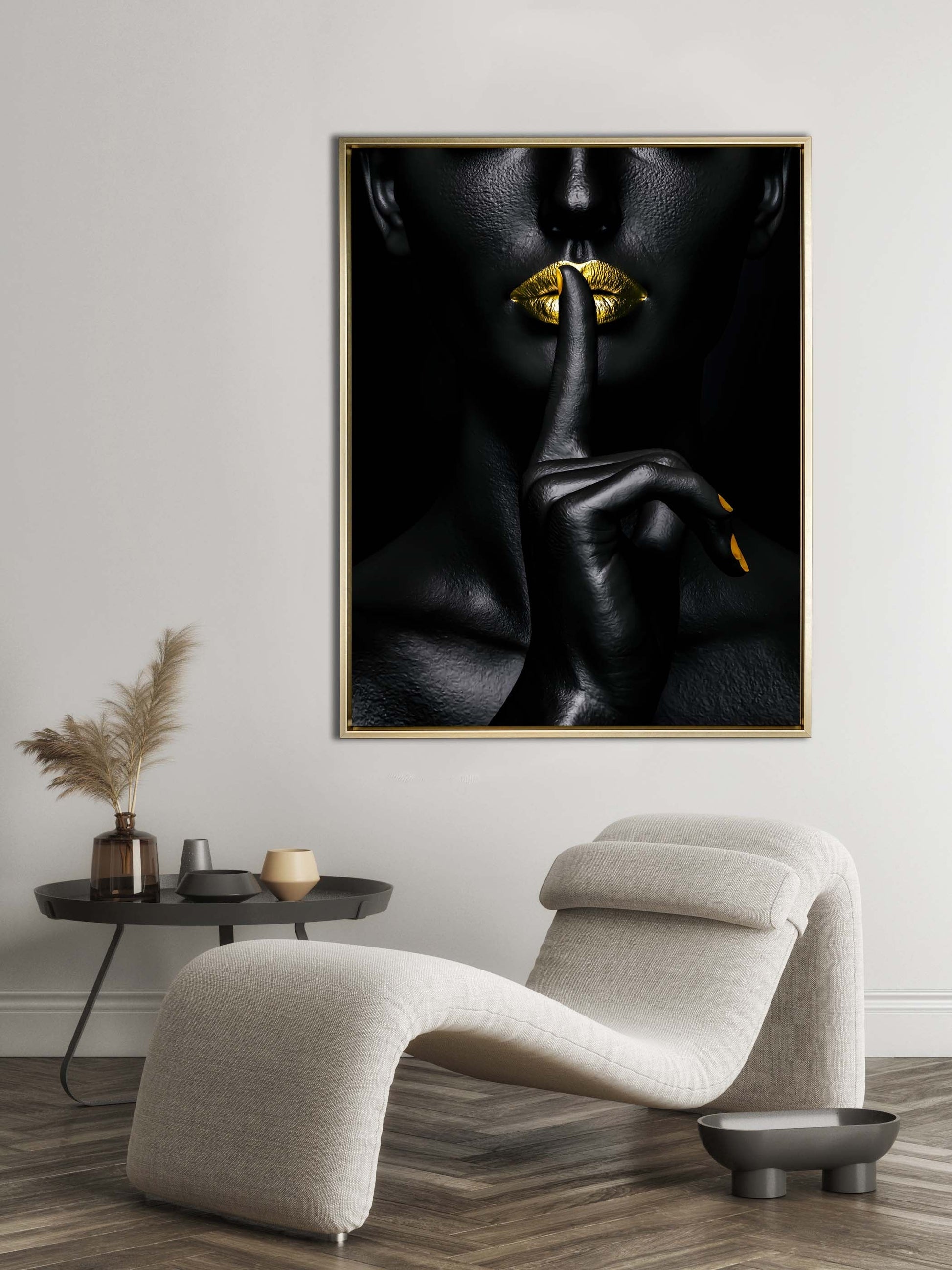 Noir Or-Abstract Gold and Black Wall art- Fine Art-Gold varnish-Wall Art-DECOROLALA