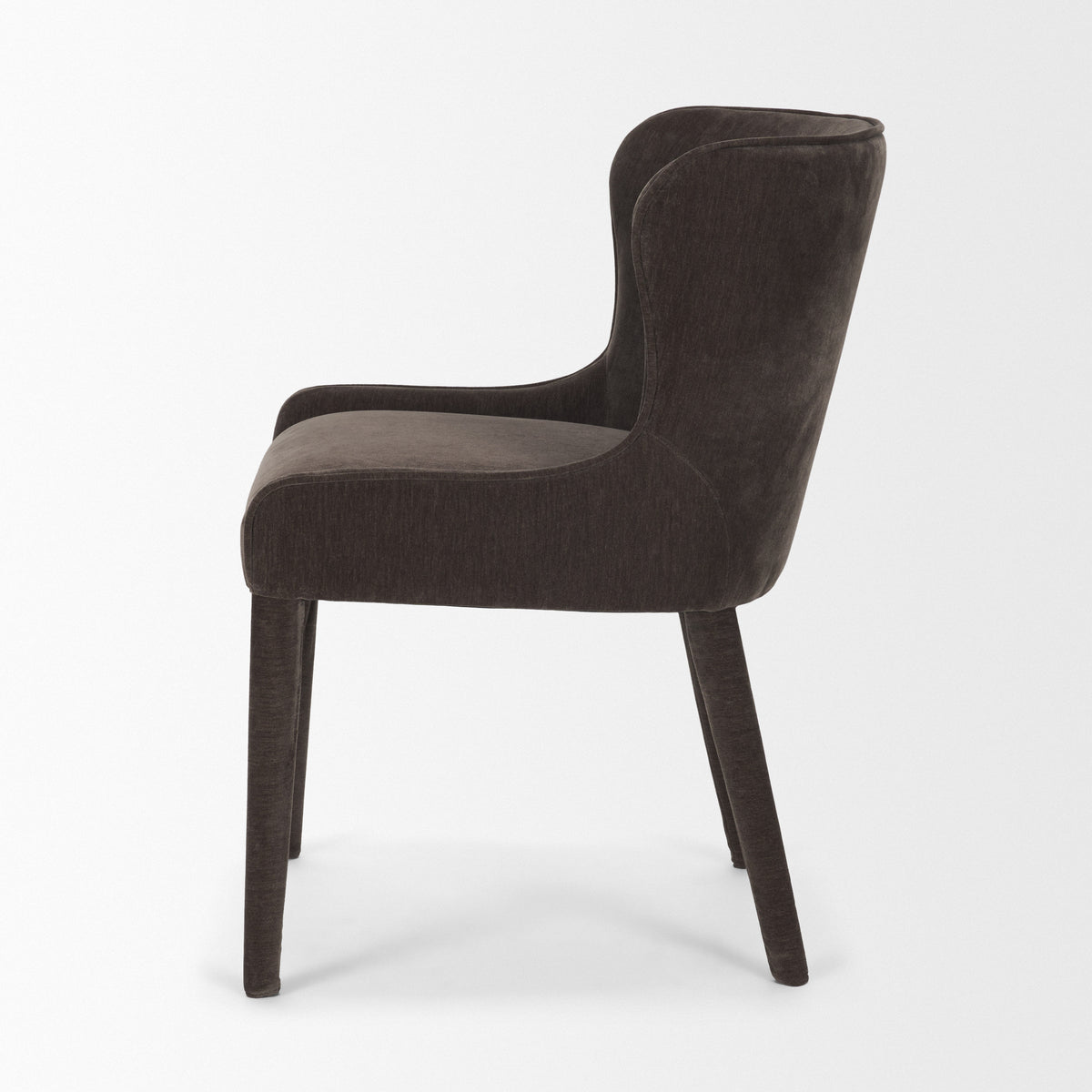 Nolan Wingback Dining Side Chair | Cream Chenille w/ Tapered Wood-Dining Chairs-DECOROLALA