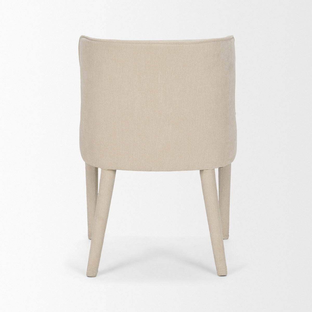 Nolan Wingback Dining Side Chair | Cream Chenille w/ Tapered Wood-Dining Chairs-DECOROLALA