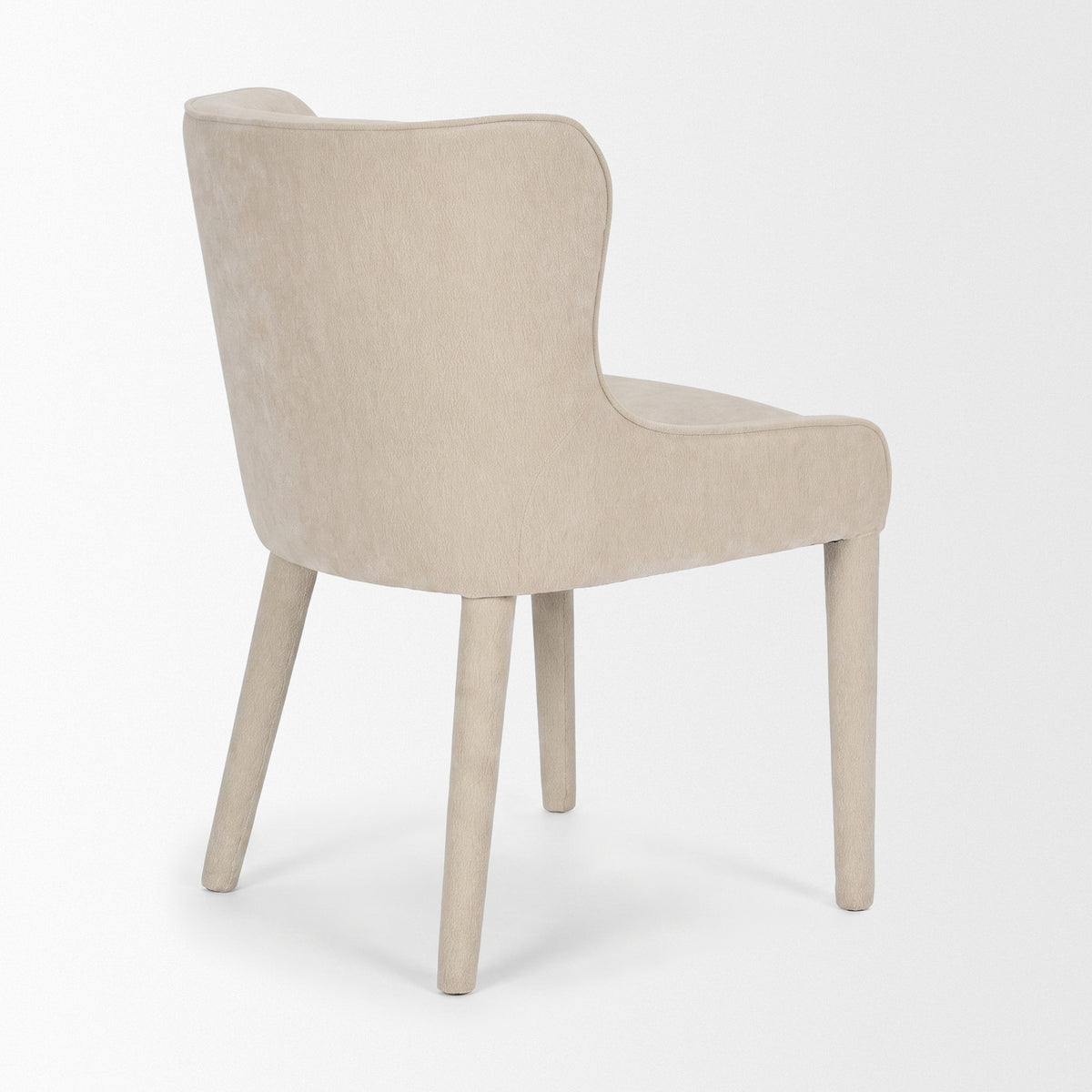 Nolan Wingback Dining Side Chair | Cream Chenille w/ Tapered Wood-Dining Chairs-DECOROLALA