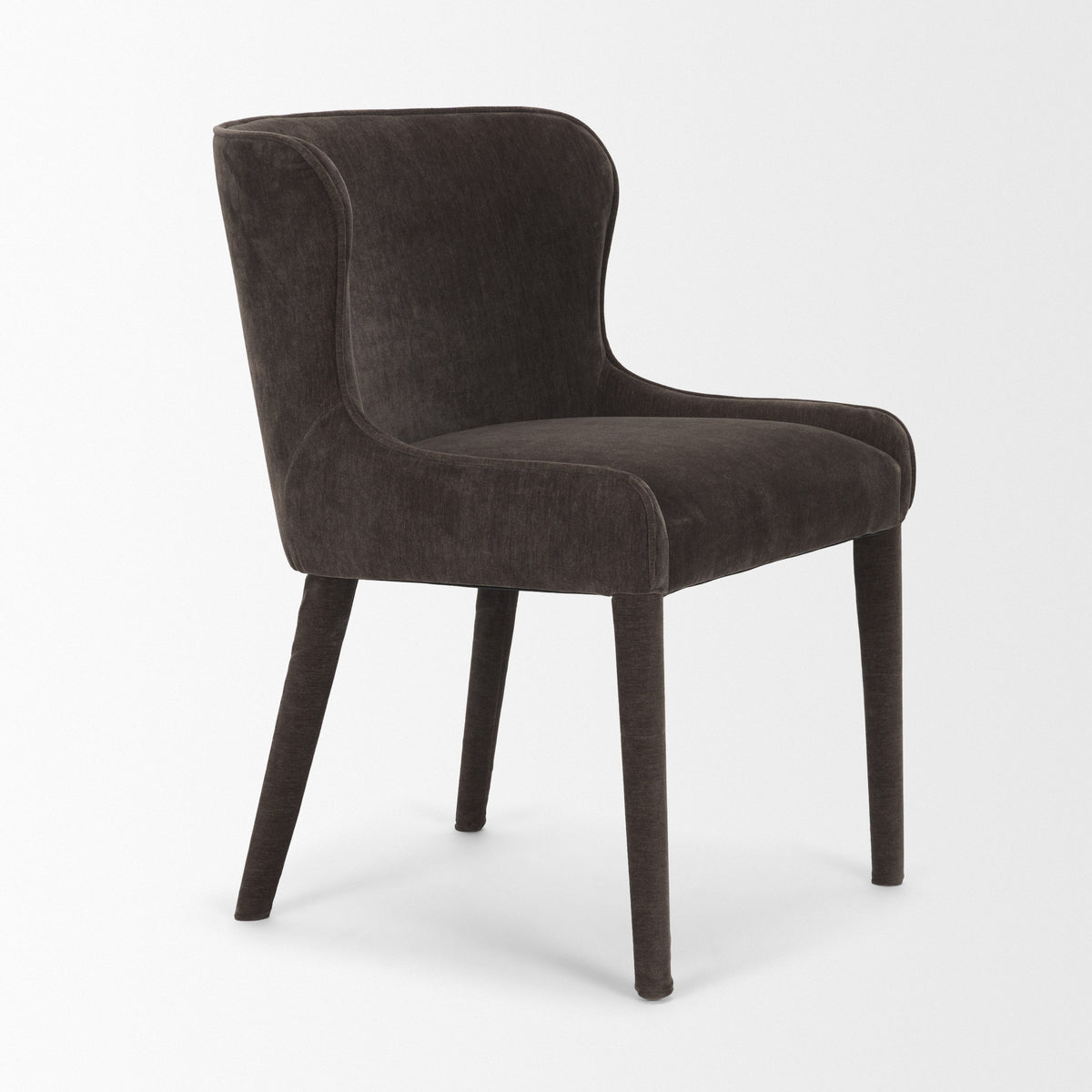 Nolan Wingback Dining Side Chair | Cream Chenille w/ Tapered Wood-Dining Chairs-DECOROLALA