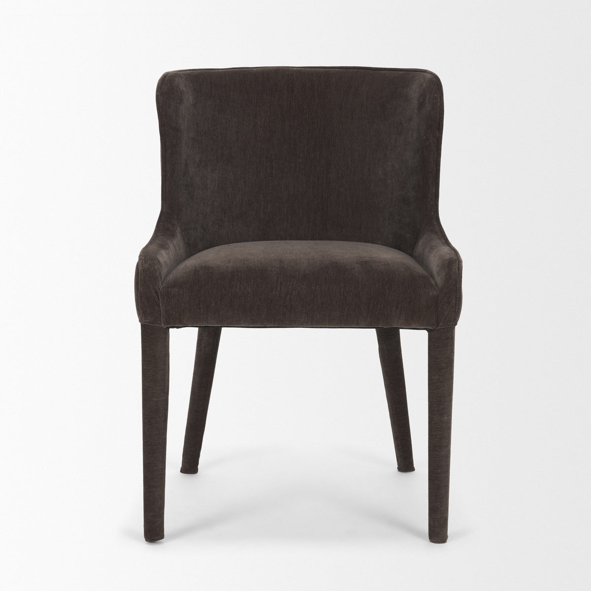 Nolan Wingback Dining Side Chair | Cream Chenille w/ Tapered Wood-Dining Chairs-DECOROLALA