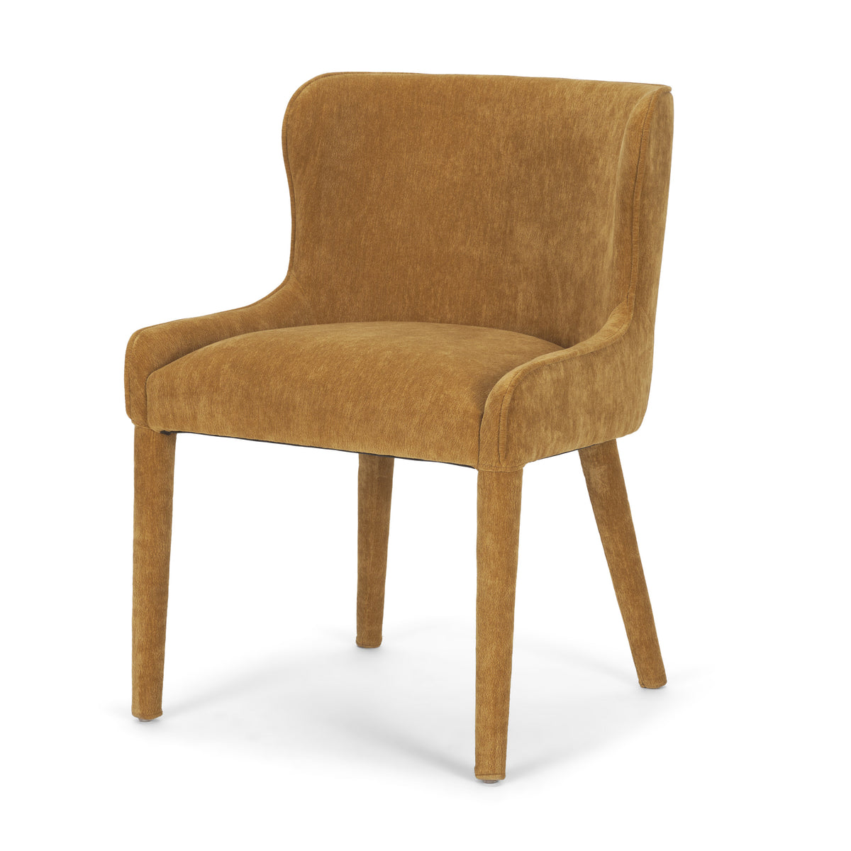 Nolan Wingback Dining Side Chair | Rust Chenille w/ Tapered Wood-Dining Chairs-DECOROLALA