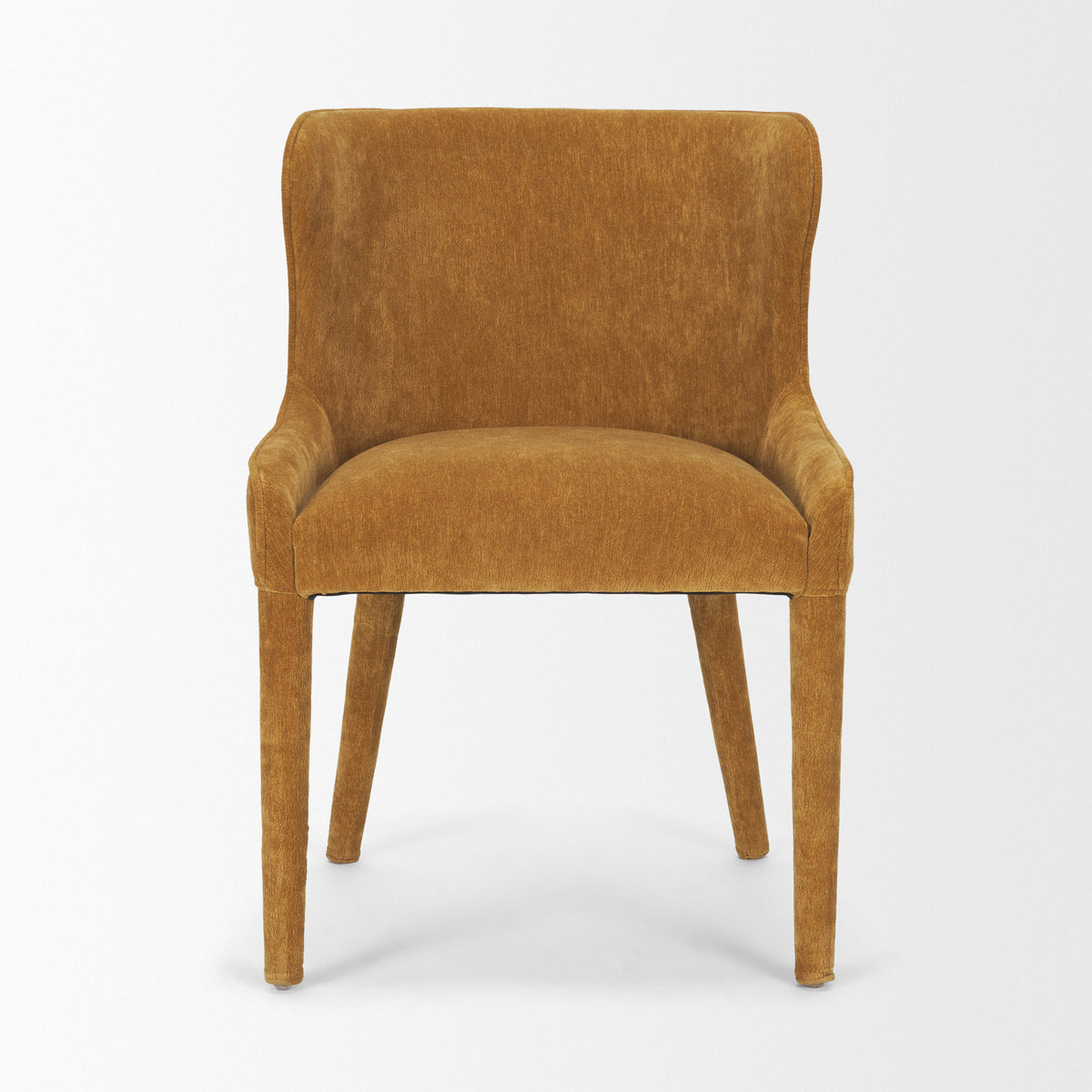Nolan Wingback Dining Side Chair | Rust Chenille w/ Tapered Wood-Dining Chairs-DECOROLALA