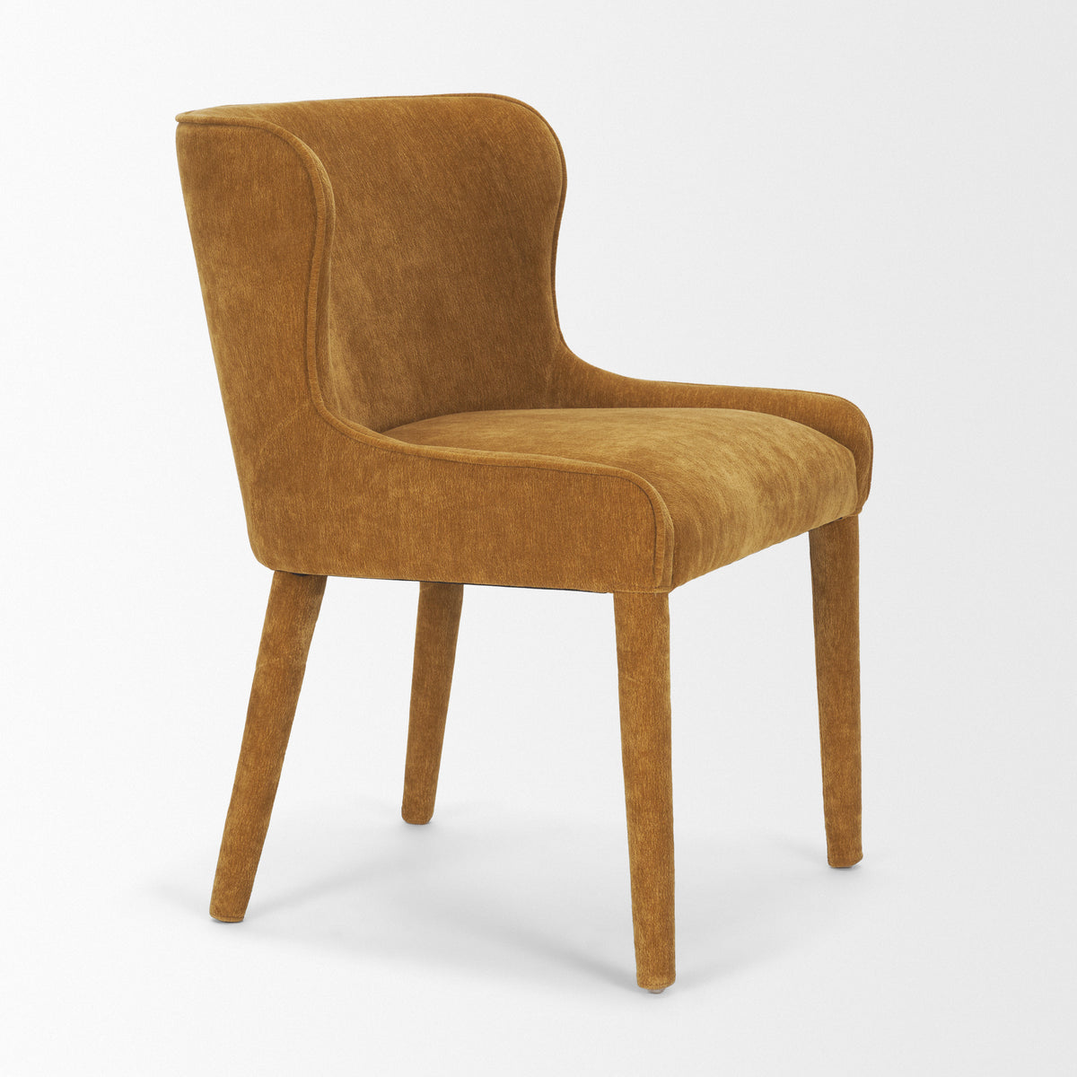 Nolan Wingback Dining Side Chair | Rust Chenille w/ Tapered Wood-Dining Chairs-DECOROLALA