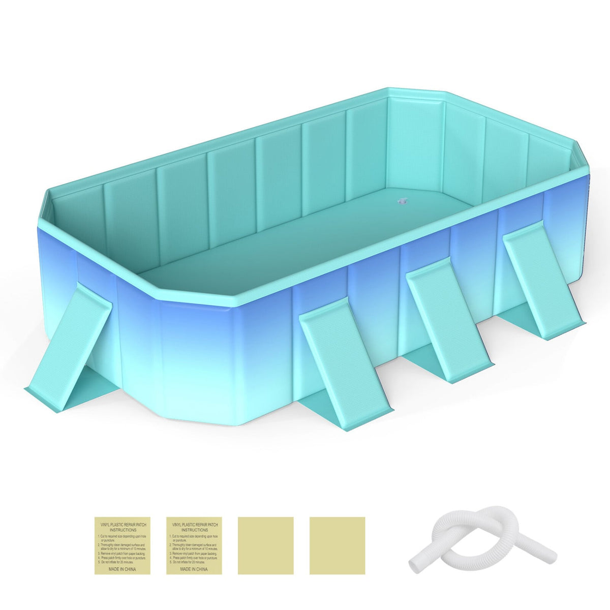 Non-Inflatable Swimming Pool Portable Around Ground Pool with 24 Wall Panels-Gradient-Swimming Pools-DECOROLALA