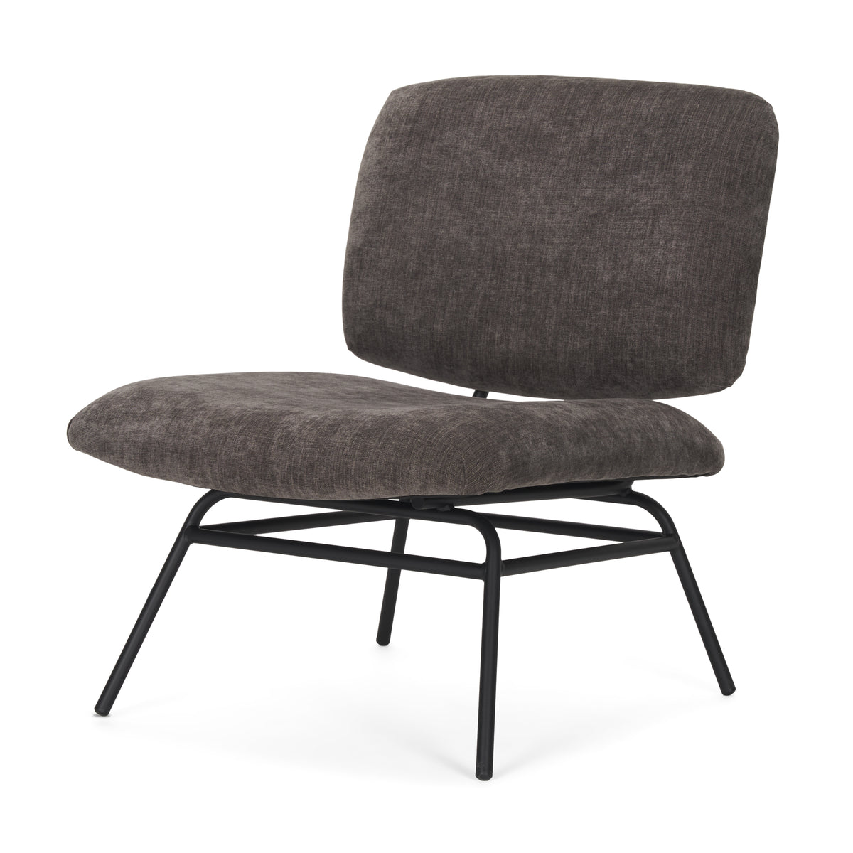 Nora Fabric Accent Chair with Matte Black Metal Legs-Accent Chairs-DECOROLALA