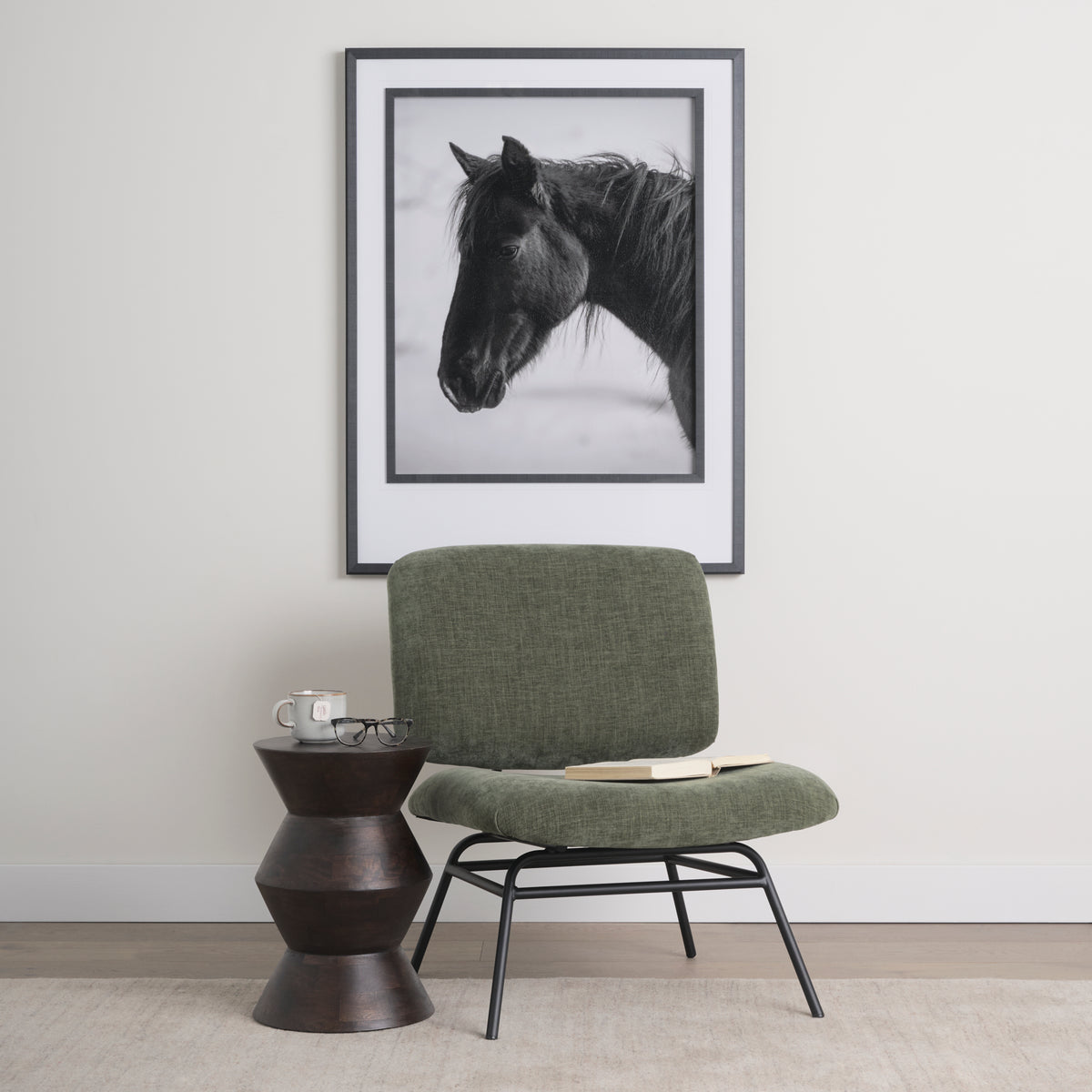 Nora Fabric w/ Matte Black Metal Legs Accent Chair-Accent Chairs-DECOROLALA