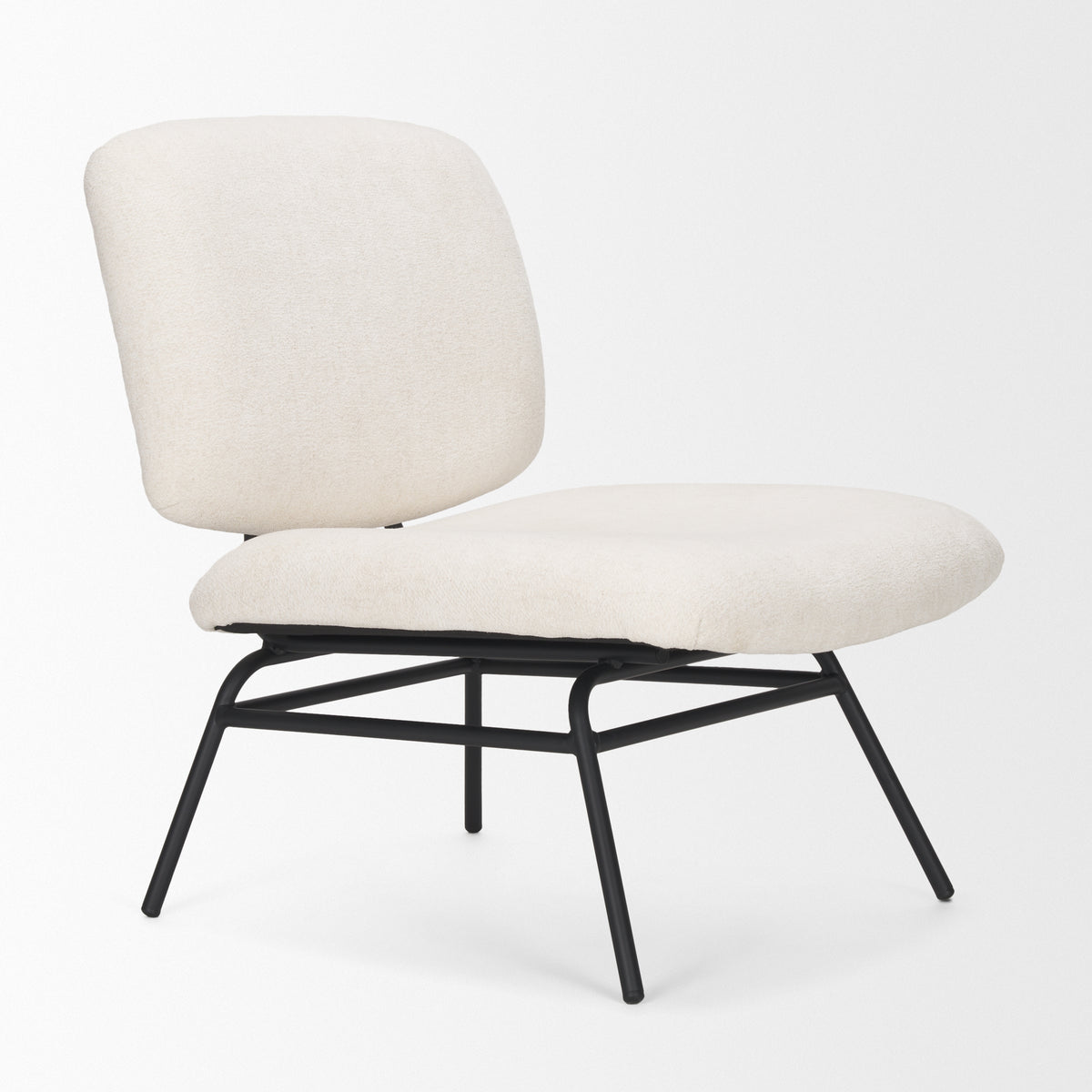 Nora Fabric w/ Matte Black Metal Legs Accent Chair-Accent Chairs-DECOROLALA