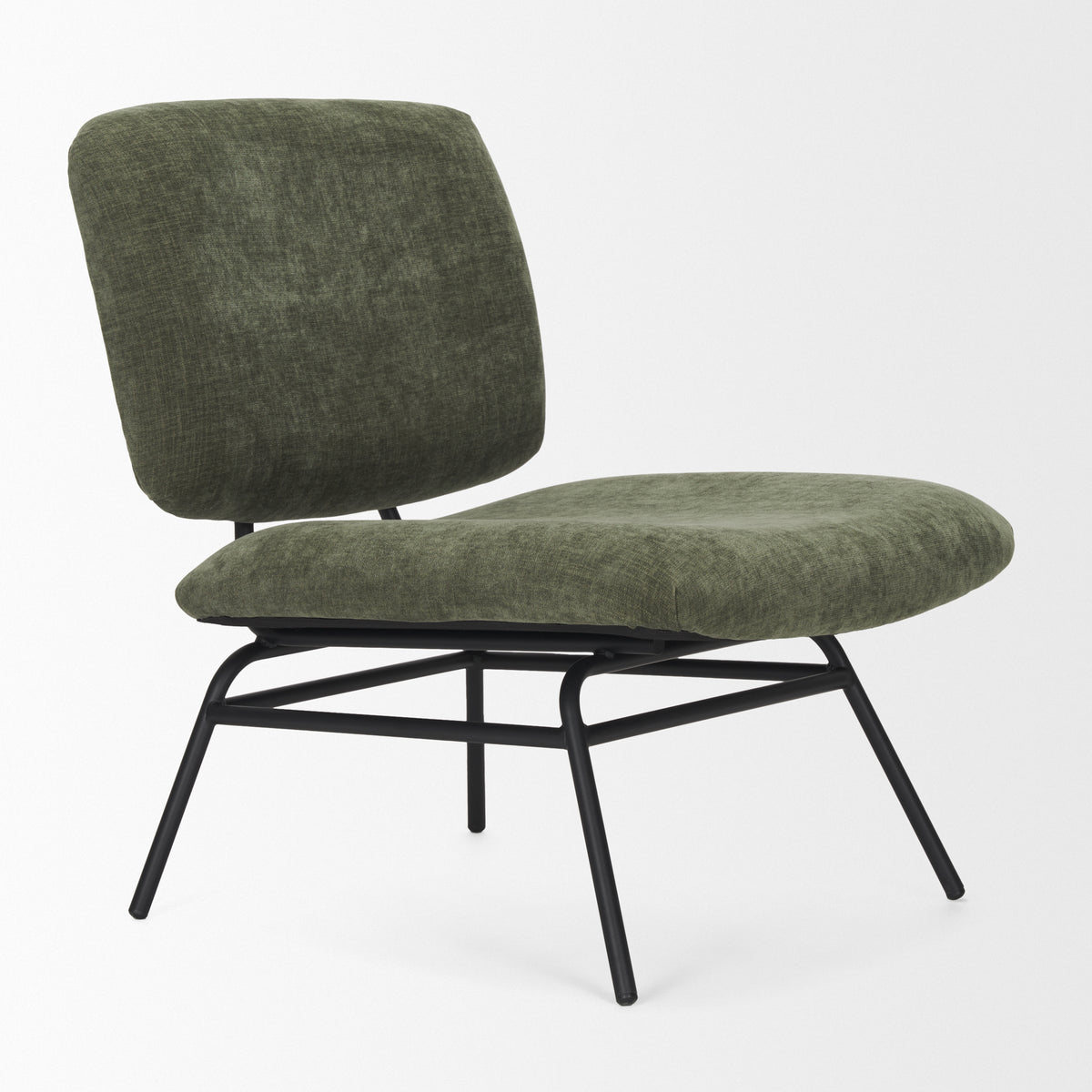 Nora Fabric w/ Matte Black Metal Legs Accent Chair-Accent Chairs-DECOROLALA