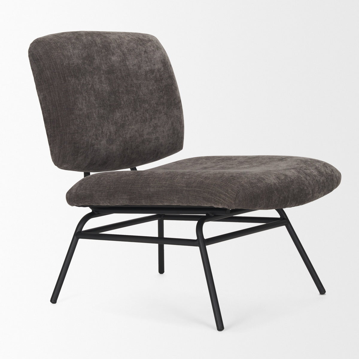 Nora Fabric w/ Matte Black Metal Legs Accent Chair-Accent Chairs-DECOROLALA