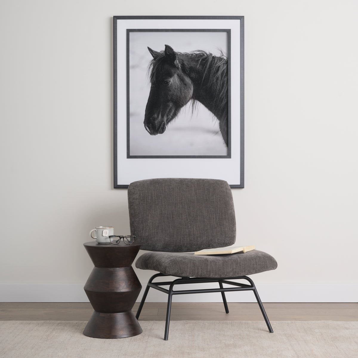 Nora Fabric w/ Matte Black Metal Legs Accent Chair-Accent Chairs-DECOROLALA