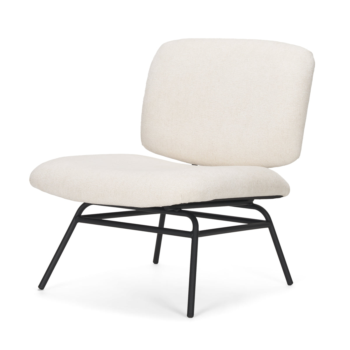 Nora Fabric w/ Matte Black Metal Legs Accent Chair-Accent Chairs-DECOROLALA