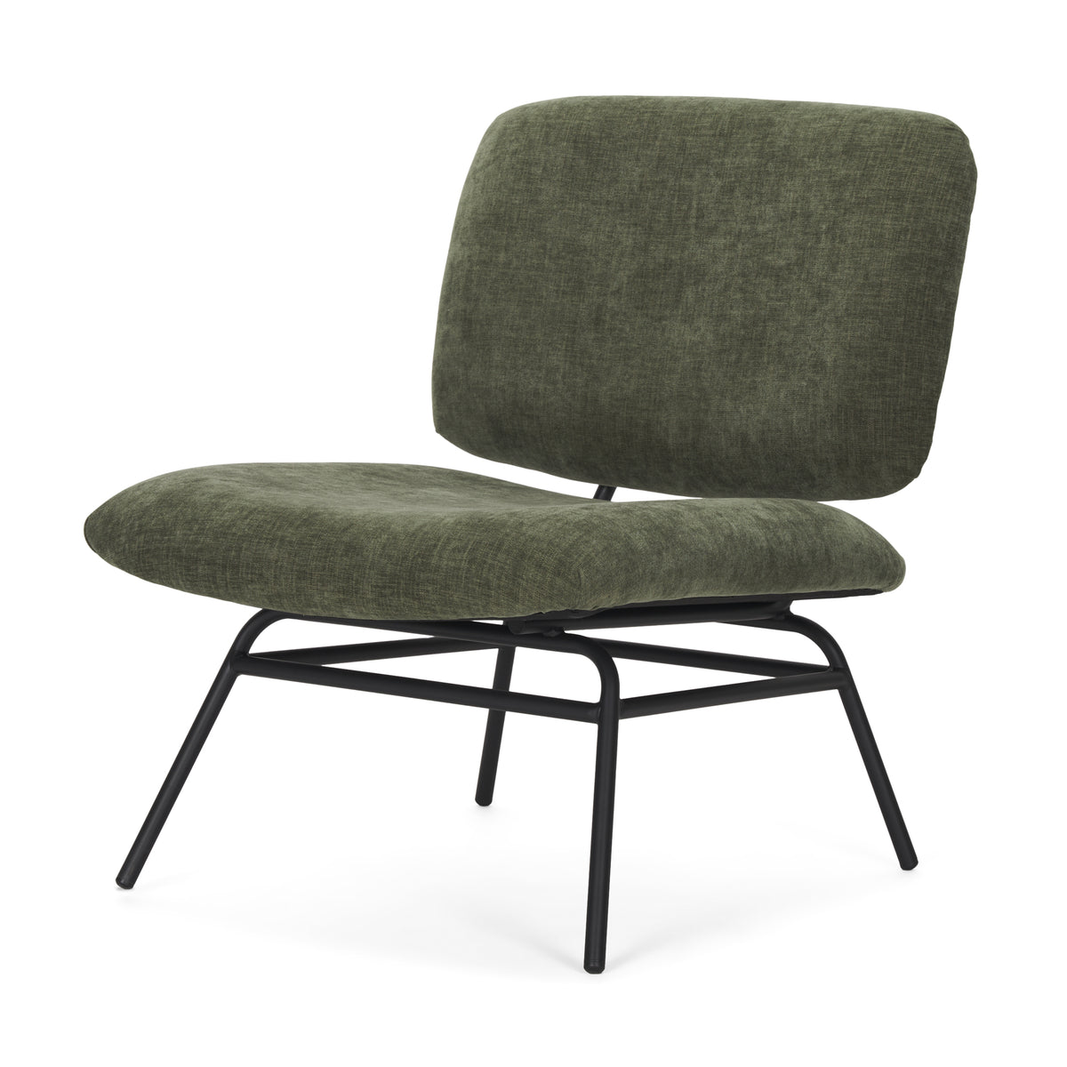 Nora Fabric w/ Matte Black Metal Legs Accent Chair-Accent Chairs-DECOROLALA
