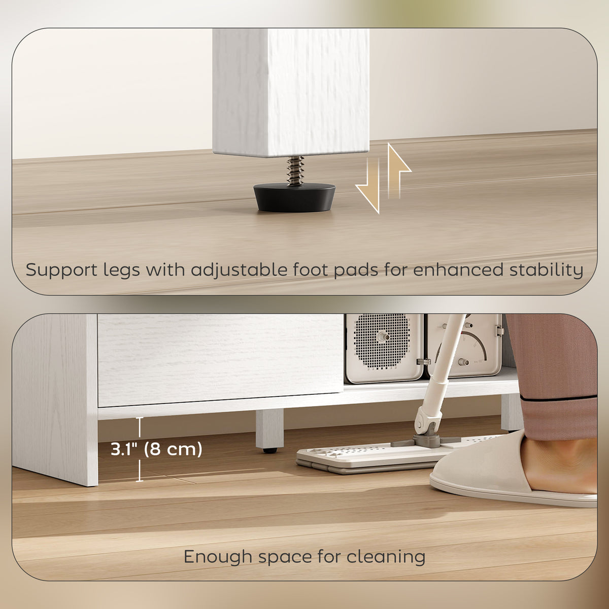 Nordic TV Stand for TVs up to 55" - White 43" Modern MDF-Home Furnishings > Living Room Furniture > TV¬†Stands-DECOROLALA