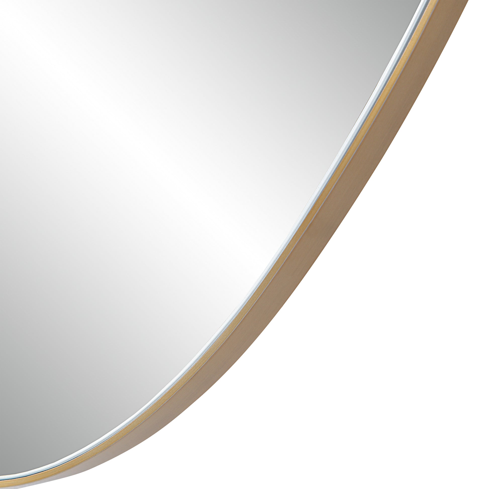 Noria 45" Tall Irregular Rectangular Oval Mirror, Burnished Brass-Mirror-DECOROLALA